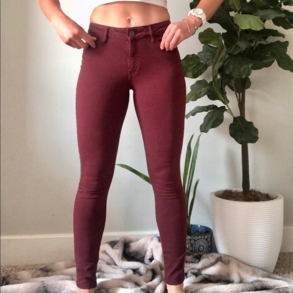 M158 New York Burgundy Jeans - Picture 2 of 6